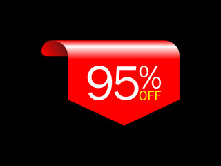 95 offer tag discount vector icon stamp , Vector illustration.
