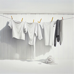 Drying of clothes,  created with Generative AI technology.