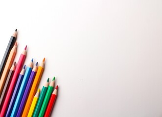 Wooden pencil colors set on white background