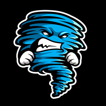 Tornado mascot logo design vector with modern illustration concept style for badge