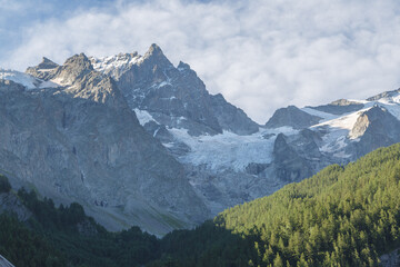 Glacier Meije Dans Massif Des