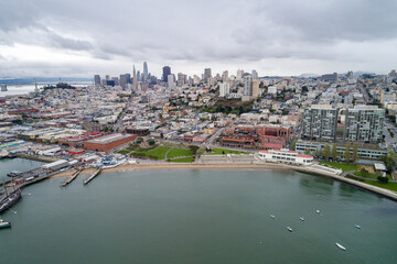 Aquatic Park Pier , Cove and Municipal Pier in San Francisco. Maritime National Historic Park in...