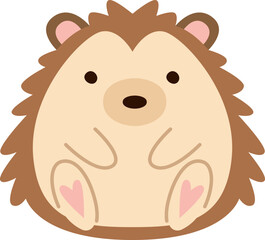 Pretty animal flat icon Cute cartoon hedgehog