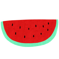 Paint brush cartoon cute watermelon clipart.