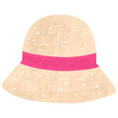 Paint brush cartoon cute summer hat clipart.