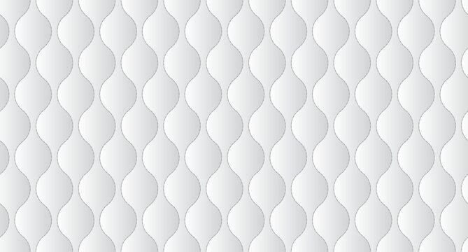 Simple upholstery quilted background. White leather texture sofa backdrop. Vector illustration