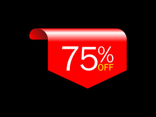 75 offer tag discount vector icon stamp , Vector illustration.
