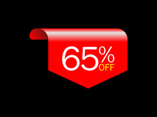 65 offer tag discount vector icon stamp , Vector illustration.
