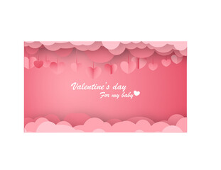 Free pink background with hearts for your valentine's day