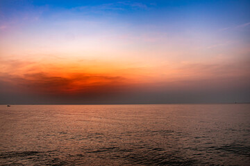 scenery, at sea evening, sunset, beautifu
