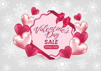 Naklejka na ściany i meble valentine's day sale display website banner background