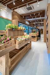 Obraz na płótnie Canvas HOCHIMINH CITY, VIETNAM - JANUARY 10, 2022:The interior of a store selling fresh and organic food