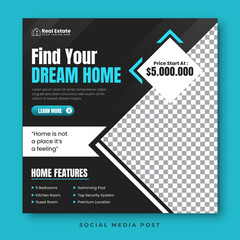 Real estate social media template design