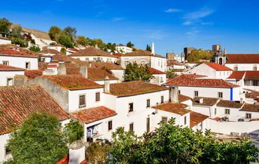 general view of Obidos village,Portugal - obrazy, fototapety, plakaty