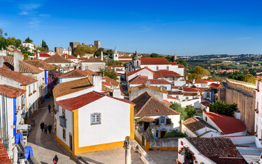 general view of Obidos village,Portugal - obrazy, fototapety, plakaty
