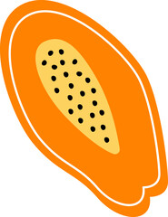 Hand drawn abstract fruit flat icon
