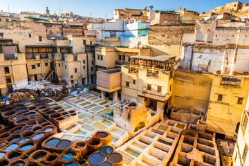 Famous tannery in Fez, Morocco, North Africa