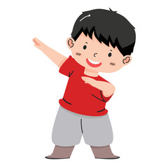 Kid boy Dabbing Dance cartoon
