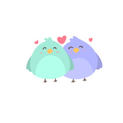 bird in love, valentine's day illustration
