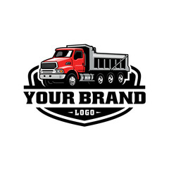 dump truck and trucking company logo