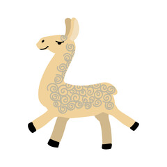 Cute llamas or alpacas hand drawn vector illustration.