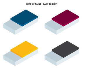 Coat of paint, layer of paint for technical infography