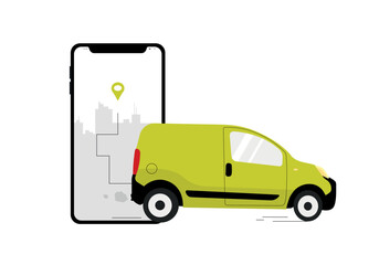 delivery van with clipping path © Oksana