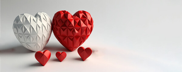 Valentine Heart Red and White (Generative Art)