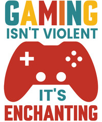 Gaming isn't violent, it's enchanting T-shirt designs.