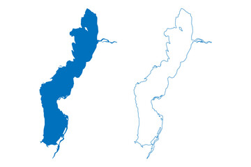 Lake Alaotra (Africa, Republic of Madagascar) map vector illustration, scribble sketch Lac Alaotra map