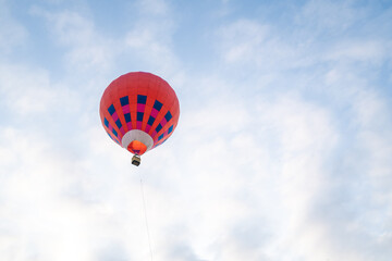 Hot air balloons festival, colorful Hot air balloon in flight over blue sky