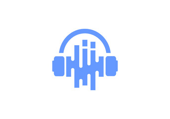 Naklejka premium microphone logo company icon business abstract background illustration