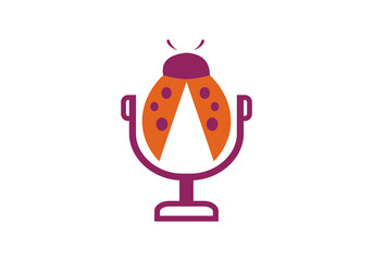 microphone logo company icon business abstract background illustration