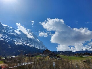 Snowcovered Mountain in the Swiss Alps, Eiger 