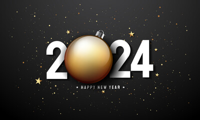 2024 Happy New Year Background Design. Vector Illustration.