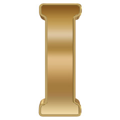 3D Rendering Metallic Alphabet Design.