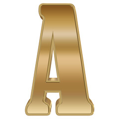 3D Rendering Metallic Alphabet Design.