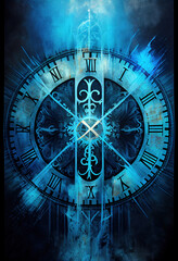 Fototapeta premium blue clock face