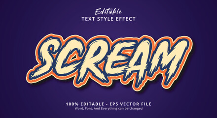 Scream Text Style Effect, Editable Text Effect