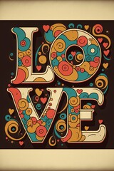 The word LOVE, card or wallpaper