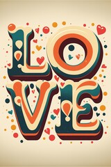 The word LOVE, card or wallpaper