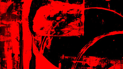 Abstract red and black background. Circles, lines, waves, stripes, strokes, paints, canvas. Canvas....
