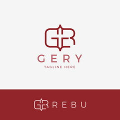 GR Line Logo Design Premium Template. Elegant R and G Logo Initial Vector Mark. Letter G R luxury art vector Logo