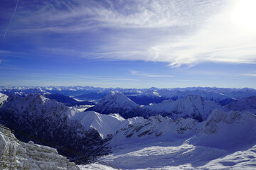 Beautiful natural view of the Zugspitze peak