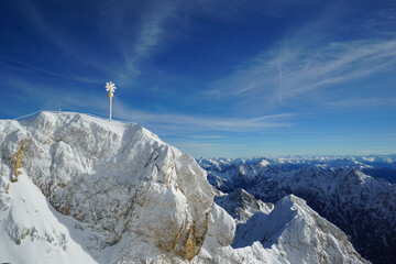 Beautiful natural view of the Zugspitze peak