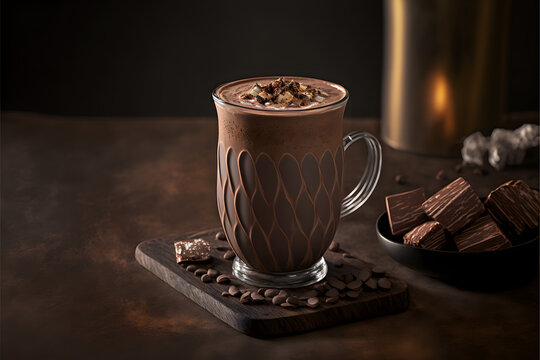Cocoa Drink with Beautiful Cup, Generative AI