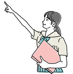 目標を目指し頑張る女子高生 受験生