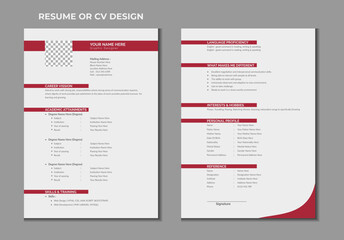 Double pages resume or cv template design