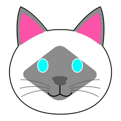 A head icon of birman cat with white background