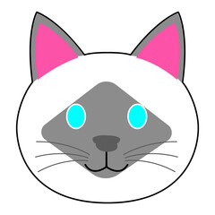 A head icon of birman cat with white background